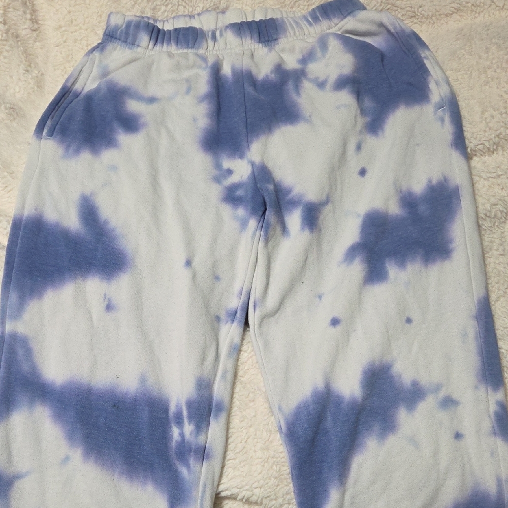 Kids Tie-Dye Joggers - Blue and White